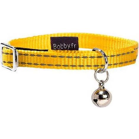 Collare in nylon giallo con campanello modello Chat per gatti