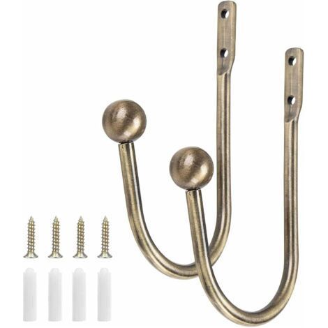 Set mit 2 Vorhanghaltern aus Messing für U-förmige Vorhänge – Dekorative Accessoires fürs Schlafzimmer (1/5)
