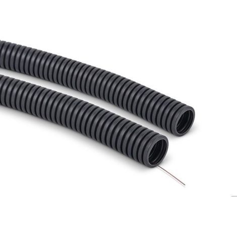 Tube Ondulé Pvc - 28/23 Mm - Auto-Extinguible Classe V-0 - Rklsp Avec Pilote Acier - 25 Mètres