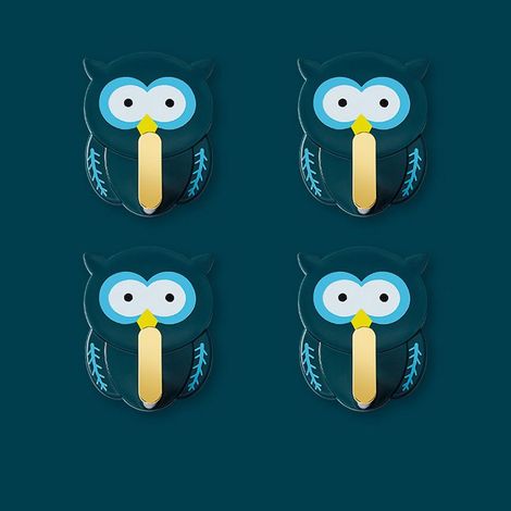(Vert)4 Pièces Crochets Hibou, Crochets Adhesifs pour Enfants, Porte Manteau Mural Sans Percage, Crochets Muraux pour Garde-Robe pour Enfants pour Salle de Bains, Cuisine, Porte, Décoration (1/5)