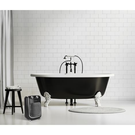 Chauffage soufflant salle de bain 2000W IPX1, 2 puissances, thermostat mécanique et fonction ventilation THOMSON FIFTY noir (1/3)