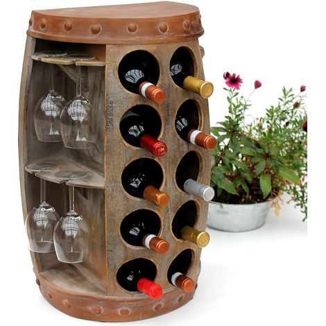 Weinregal Weinfass 1547 Beistelltisch Schrank Fass aus Holz 65 cm Weinbar Bar (1/5)