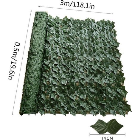 Grillage Décoration Murale en Ivy Artificielle Vert - Panneau Brise-vue et Rideau de Feuillage Imitation pour Jardin et Terrasse Extérieur (1/4)