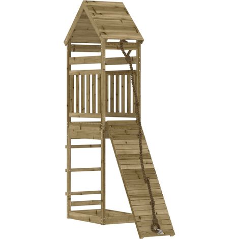 Playhouse with Climbing Wall Impregnated Wood Pine vidaXL (1/5)