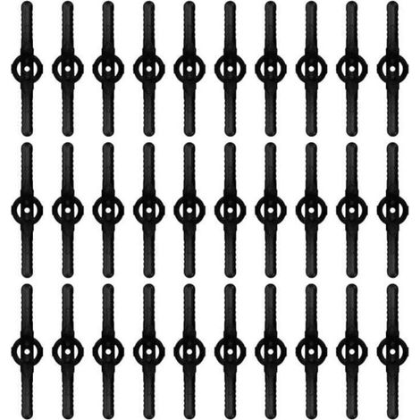 30 pcs Lames de rechange en plastique - Lames de coupe-bordures - Lames de tondeuse - Accessoires de tondeuse - Lames de rechange pour coupe-bordures sans fil - Noir (1/4)