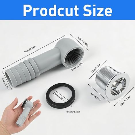 Round Sink Overflow Head 36 x 36 mm, Compatible with Ceramic Sinks, for Openings from 21 to 23 mm, Replacement for Kitchen (1/3)