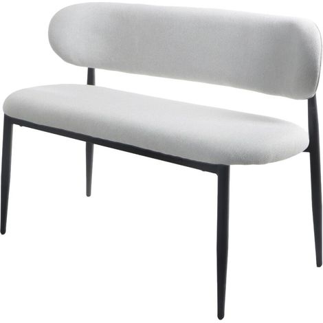 Panca da pranzo in tessuto - 110 cm - "Sélène" - 3 posti - Grigio chiaro e nero (1/5)