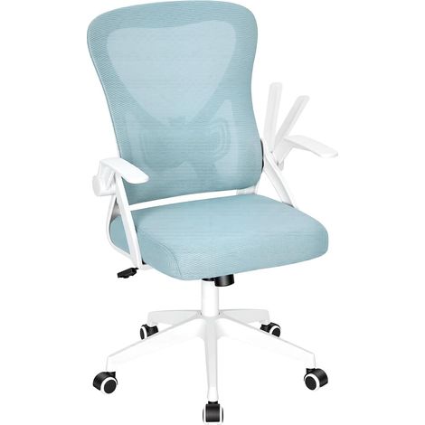 WOLTU Sedia Ufficio Ergonomica con Braccioli Supporto Lombare Sedia Scrivania con Funzione Oscillante e Girevole 360° Blu