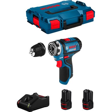 Trapano avvitatore 12V BOSCH GSR 12V-15 FC - 2 batterie Li-Ion 2Ah + caricabatterie + valigetta L-Boxx - 06019F6001 (1/5)