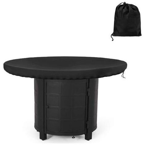 Housse de protection pour plaque de feu - Imperméable - Anti-UV 420D - Ronde - Résistante à l'eau - Pour plaque de cuisson et plaque de barbecue - Noir (Diamètre 100 cm) (1/5)