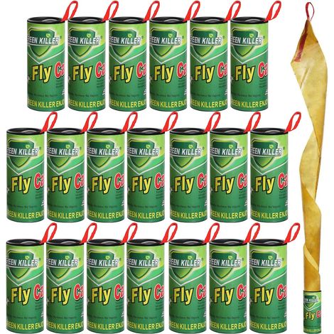 Lot de 20 Bandes de Papier Anti-Mouches, Pièges Collants en Ruban Anti-Mouches, Attrape-Mouches, Appât Intérieur pour Mouches des Fruits, Moucherons, Insectes, Ravageurs, Moustiques (1/5)