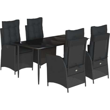 Maison Exclusive - Set de muebles jardín 5 pzas con cojines ratán (1/5)