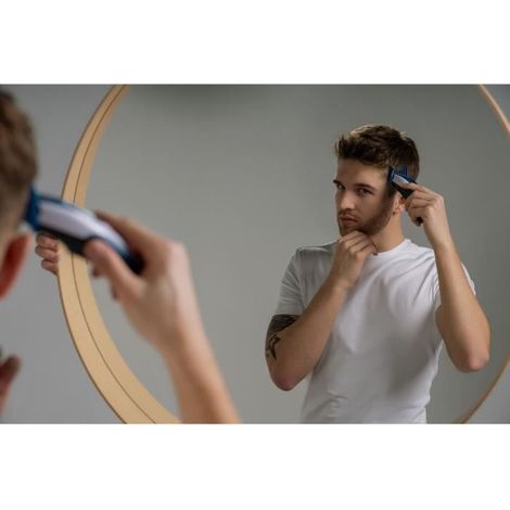 Tondeuse à cheveux - WAHL - COLOR PRO CORDLESS - 3,5 W - 8 sabots - Autonomie : 60 min - Bleu / Gris (1/5)