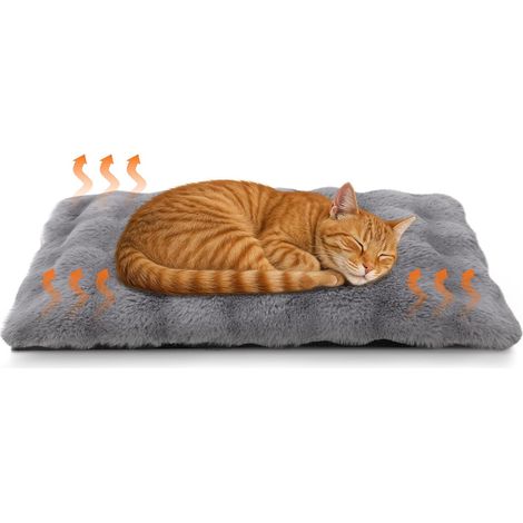 1 Tapis Chauffant Chat Chien, 60x45 cm, Doux Imperméable Antidérapant, Intérieur Extérieur Voyage