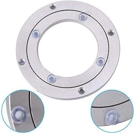 Plateau Tournant, Rplateau tv tournant Roulement à Billes Plateau Tournant Plateau pivotant lisse en alliage d'aluminium plateau tournant pour servant d'affichages (6 pouces)
