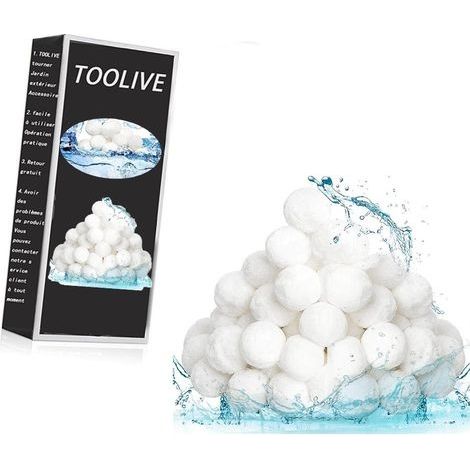 Balle Filtrante Piscine,800g Balles Filtrantes pour systèmes de Filtre a Sable Piscine Remplacer 29kg de Sable Filtration Piscine,Convient aux systèmes de Filtration pour Piscine- (1/4)