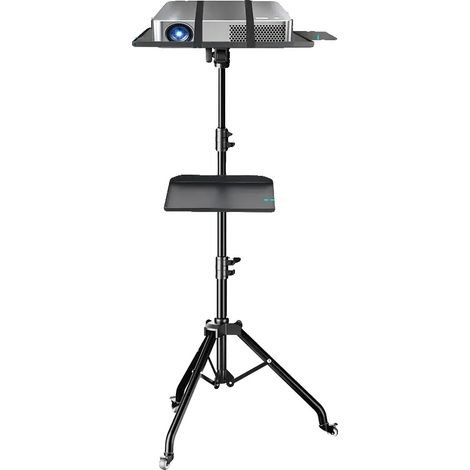 Trépied de projecteur, hauteur réglable, design léger, 145cm avec roues (1/2)