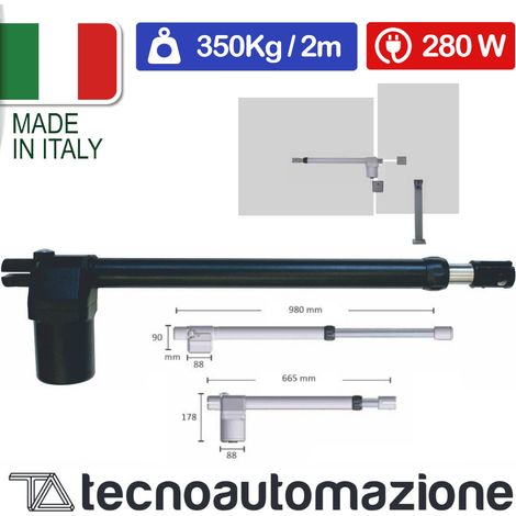 Motore elettromeccanico T3 300 per cancelli a battente, 230Vac, max 350Kg / 2mt - Tecno Automazione MDDQ3BT / MSDQ3BT Destro (1/4)