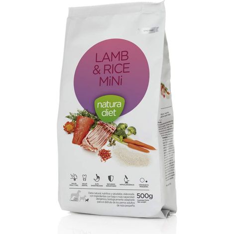 NATURA DIET DOG LAMB & RICE MINI 500 g (1/2)