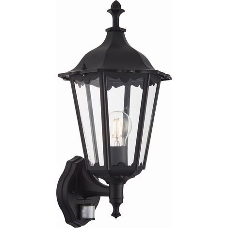 Endon Burford - Lanterne murale extérieure à 1 lumière, peinture noire mate, verre IP44, E27 (1/5)