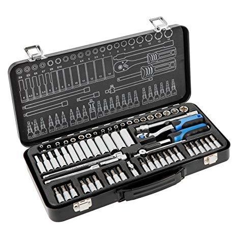 Hogert-Technik Juego de herramientas profesional 63 piezas negro