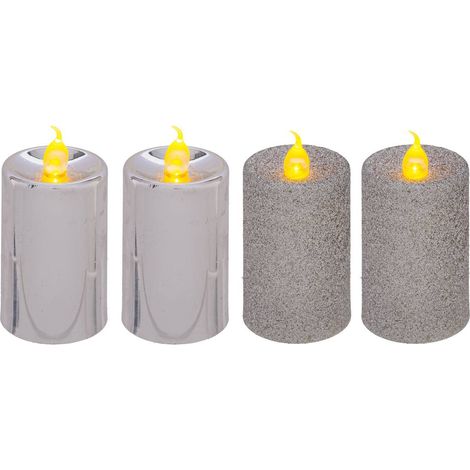 Candele LED Colorama de Noël, set di 4 votivi argentati - Feeric lights & christmas (1/2)