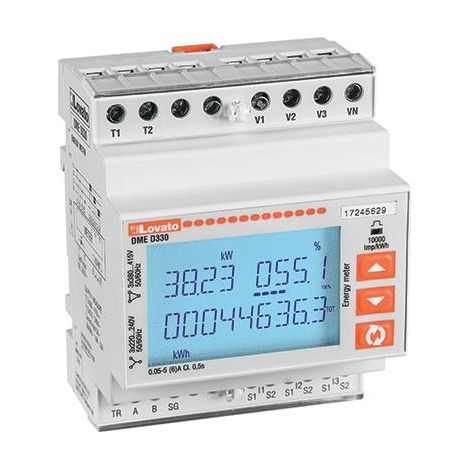Contatore di energia 3F+N omologato MID RS485 TA/5A Lovato DMED330MID