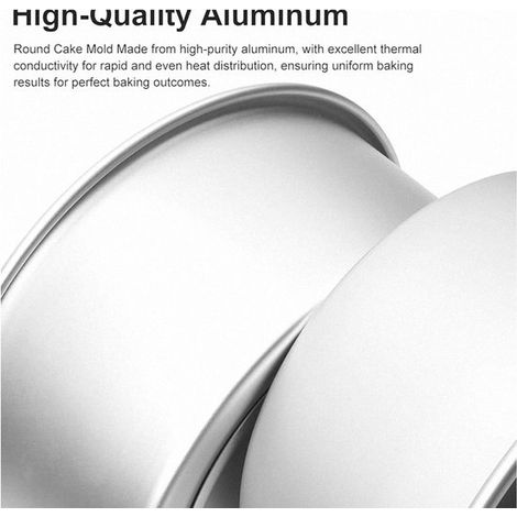Moule à gâteau rond 6 pièces avec fond amovible, moule professionnel en aluminium anodisé, diamètre 10 cm, compatible four et friteuse à air chaud - argent (1/5)