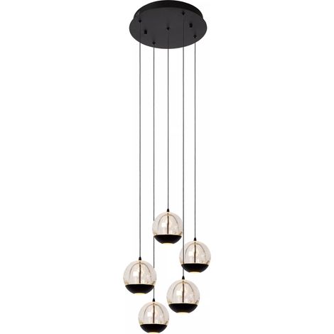 Lampadario Lucide Sentubal LED 52W 5 luci nero Ø35 (1/5)