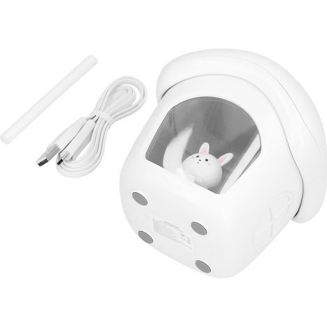 Luftbefeuchter mit USB-Ladefunktion, 2 Geschwindigkeitsstufen, intelligenter, tragbarer Tischluftbefeuchter mit 350-ml-Wassertank (sichtbar), Weiß (1/5)