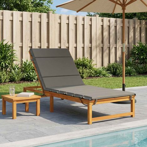 vidaXL Cojín de Tumbona GEMERT 100% Poliéster Gris 200 x 80 x 3 cm (1/5)