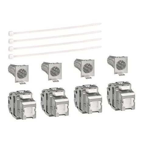 Jeu de 4 connecteurs RJ45 cat.6a pour grade 3TV (TN008) (1/2)