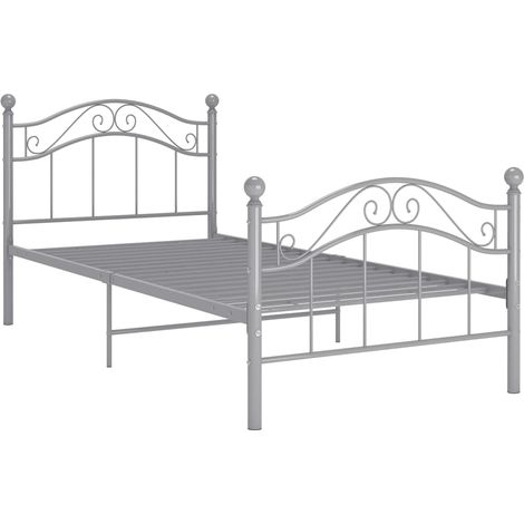 Maison Exclusive - Bett Grau Metall 100x200 cm