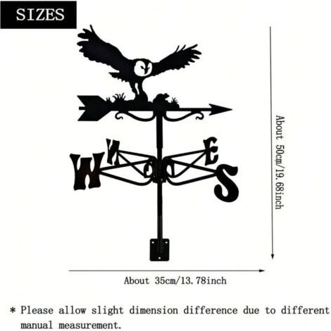 Green Mobility-Girouette rustique en métal  avec motif aigle et souris, décoration extérieure pour toit de jardin, cour, ferme (1/4)