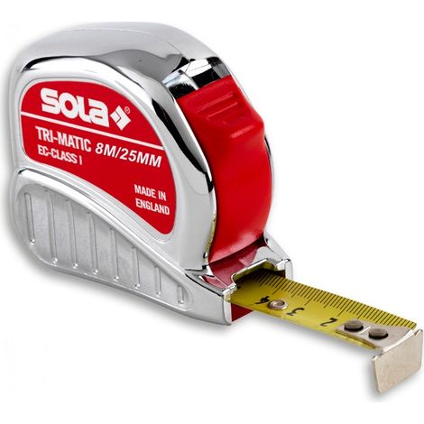 Taschenrollbandmaß L.8m Band-B.25mm gelb m.Stopptaste Genauigk.I Tri-Matic (1/5)