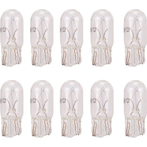 10pcs Blanc T10 Ampoules LED. 5W Plaque D'Immatriculation Light. Feux de Positionnement Latéraux Plaque D'immatriculation DC 12V. Pour Voiture Intérieur Dôme Camion Lumières Licence