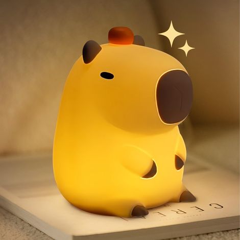 Veilleuse pour enfants, Capybara, animaux en peluche, lampe en silicone pour garçons et filles, veilleuse LED kawaii pour chambre d'enfant et décoration de chambre d'enfant. (1/5)