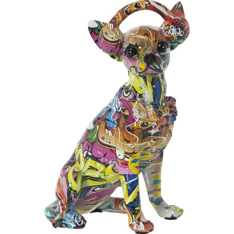 Hund Hund in Harz Multicolor Graffiti 17x13x26cmpour Alle Stile, um zu Hause eine Note zu verleihen (1/4)