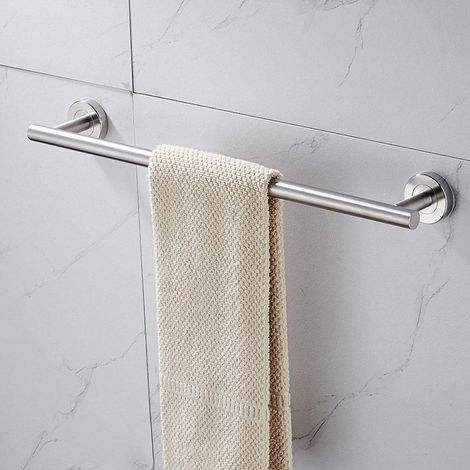 Toallero de una sola capa de 40 cm, soporte de pared de acero inoxidable, estante para toallas de baño, soporte para barra, diámetro de la base 5 cm (1/5)