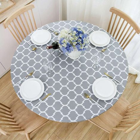 Linge de table Nappe ronde bord élastique - usage quotidien (1/4)