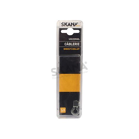 Terminal de cable de acero adaptable con ojete de ø: 6,5 mm. Para cables flexibles de hasta ø: 2,5 mm.