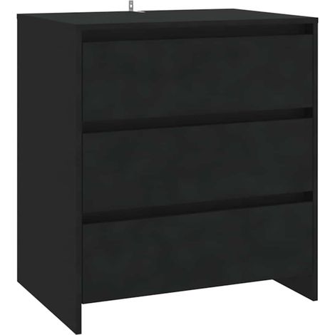 Maison Exclusive - Aparador de madera contrachapada negro 70x41x7 (1/5)