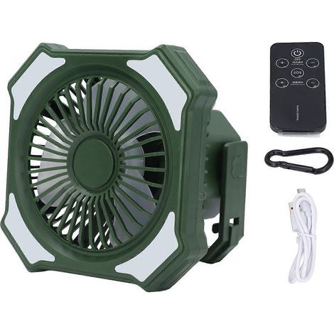 Tragbarer, wiederaufladbarer Ventilator mit LED-Beleuchtung, 10000-mAh-Akku, kabelloser Kühlventilator für Schlafzimmer und Büro (1/4)