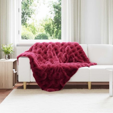 Rutschfeste Decke aus Kunstkaninchenfell Olite 4 pcs Polyester