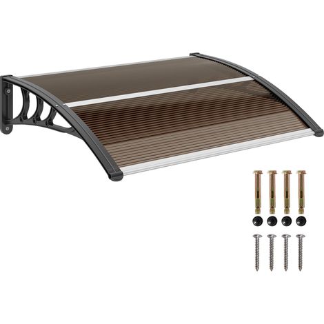 Pensilina da Esterni Impermeabile et Anti-UV, en PC, PP et Aluminium, 75x100x23 cm, Marrone et Nero produit de qualité avec garantie satisfait ou remboursé