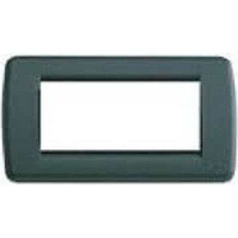 VIMAR - 1 PLACCA IDEA RONDO' 4 MODULI INMETALLO VERDE BOSCO ART 16754.07