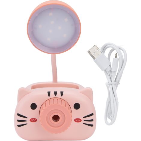 Lampe de Table LED Pliable avec Protection des Yeux, Porte-Stylo et Chargeur USB - Rose (1/5)