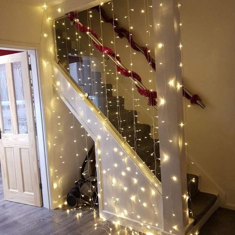 3M x 3M Fenstervorhang-Lichterkette, wasserdicht, 300 LED-Lichterkette, Fernbedienung (1/5)