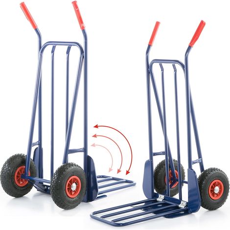 Carretilla plegable - carro de mano - hasta 280 kg - acero - azul