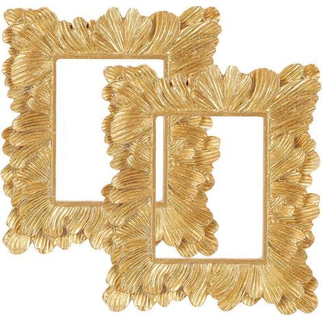 Lot de 2 mini cadres photo en résine à monter soi-même, style vintage antique, pour présenter des bijoux-9.30X8.20X0.50CM-Golden (1/3)